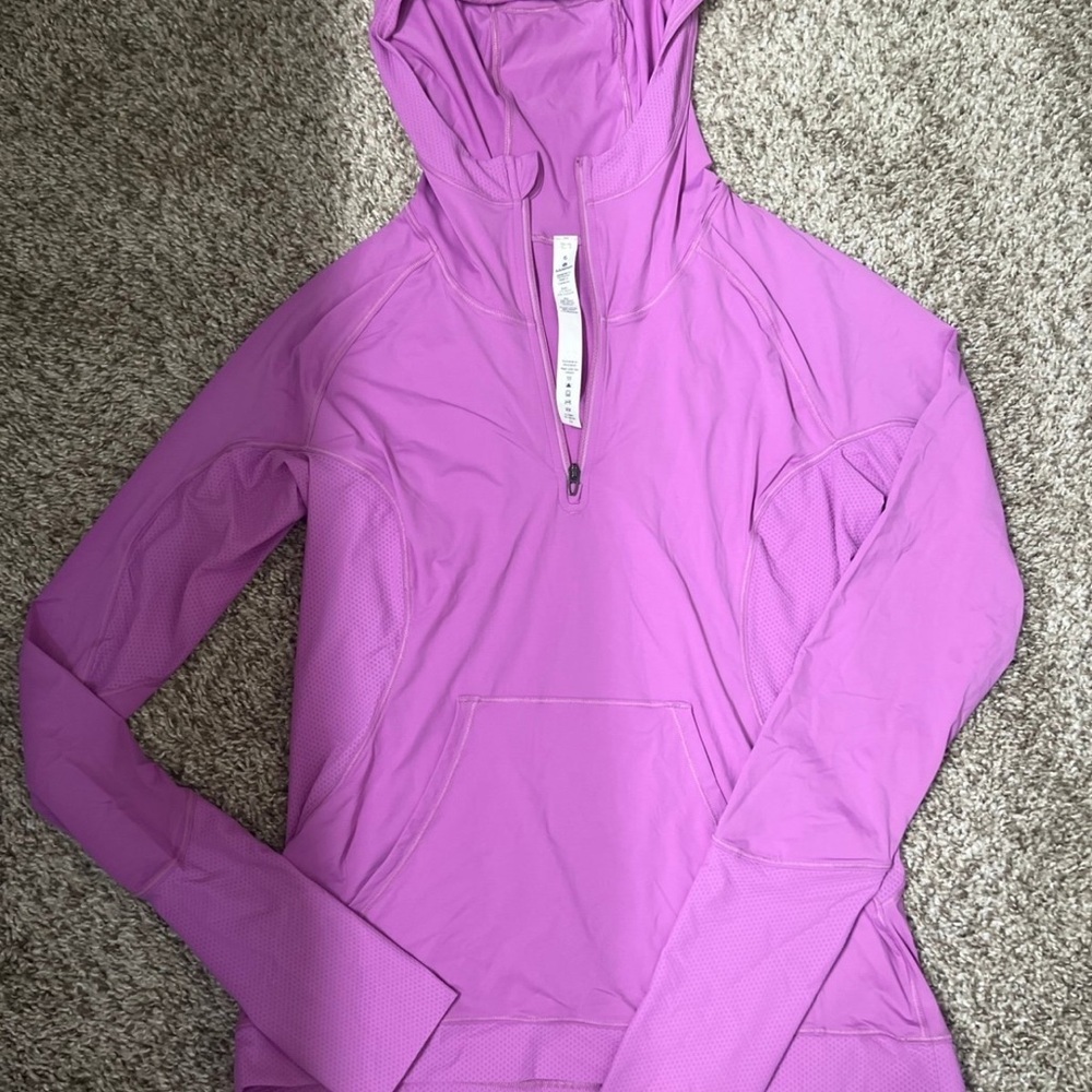 Lululemon Sleek Performance 1/2 Zip Hood Magenta Glow